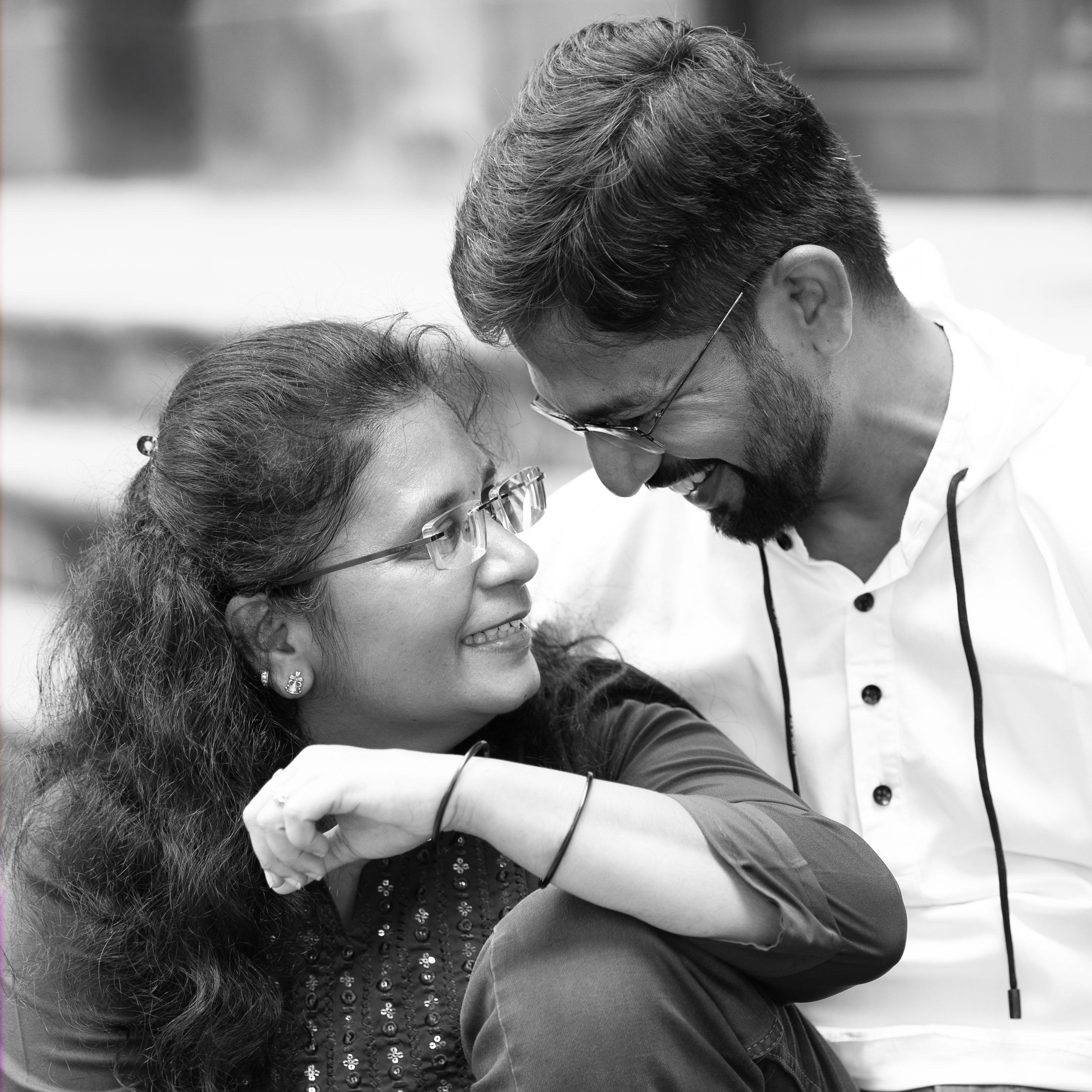 Black and white couple photograph